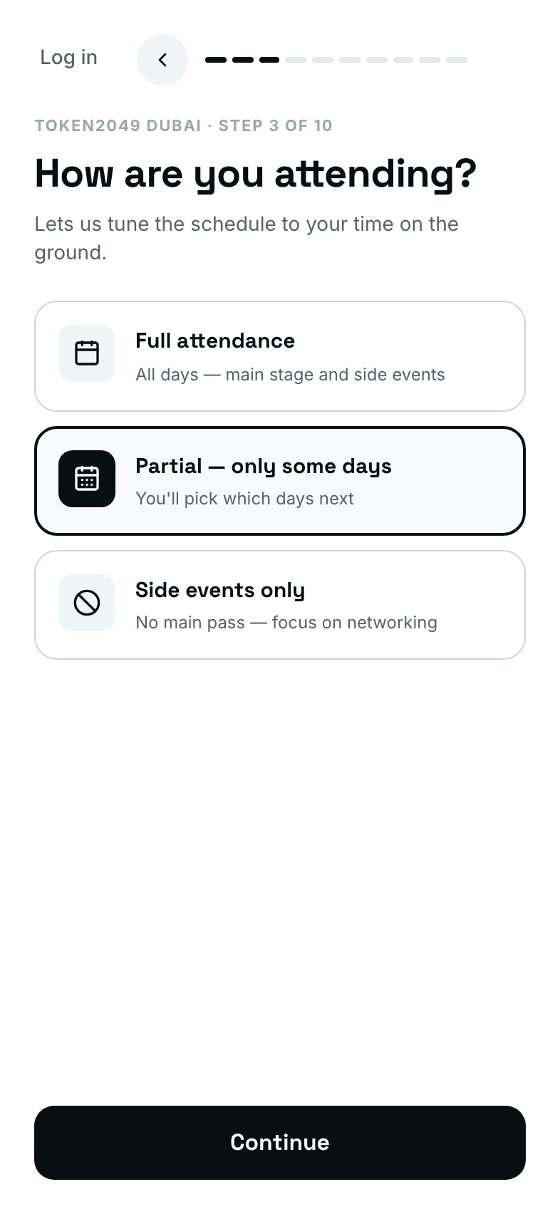 SideQuest quiz — How are you attending? step